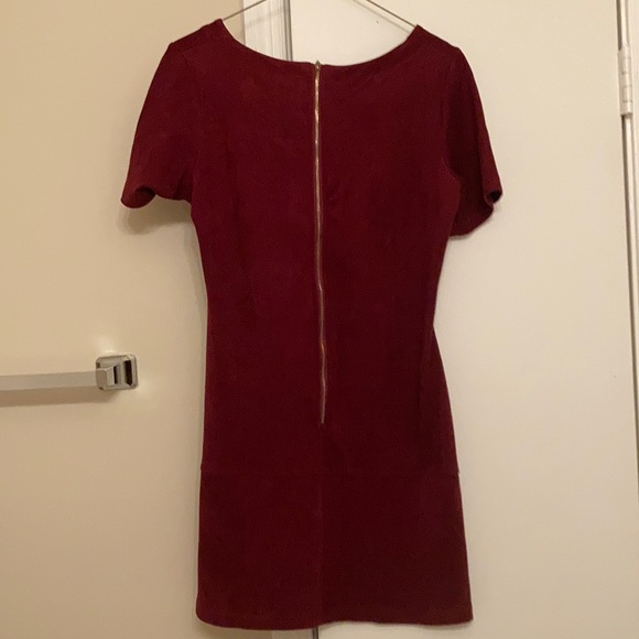 Burgundy Suede Paper Crane Dress - worn once - Picture 3 of 5